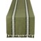 Contemporary Home Living Dobby Striped Fringe Ribbed Table Runner - 108" - Green